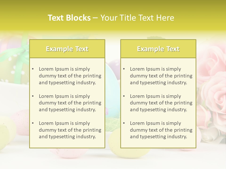 A Table Topped With Lots Of Eggs And Flowers PowerPoint Template