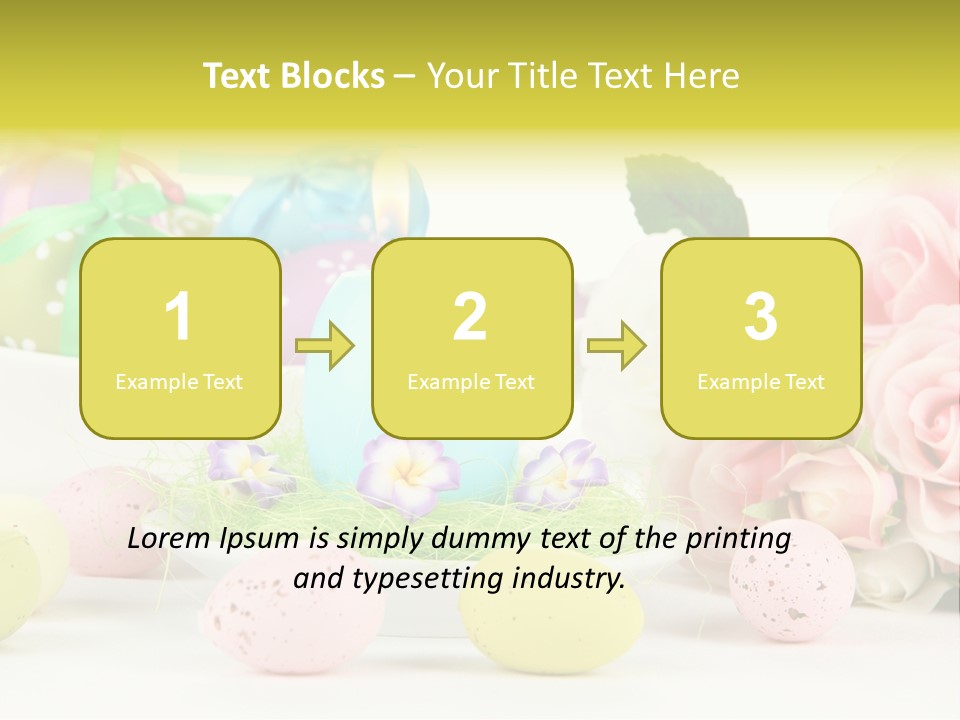 A Table Topped With Lots Of Eggs And Flowers PowerPoint Template