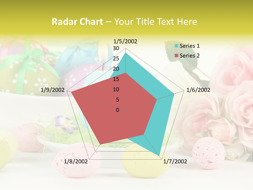 A Table Topped With Lots Of Eggs And Flowers PowerPoint Template