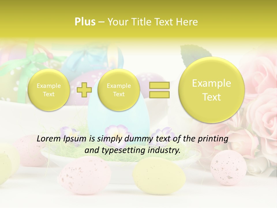 A Table Topped With Lots Of Eggs And Flowers PowerPoint Template