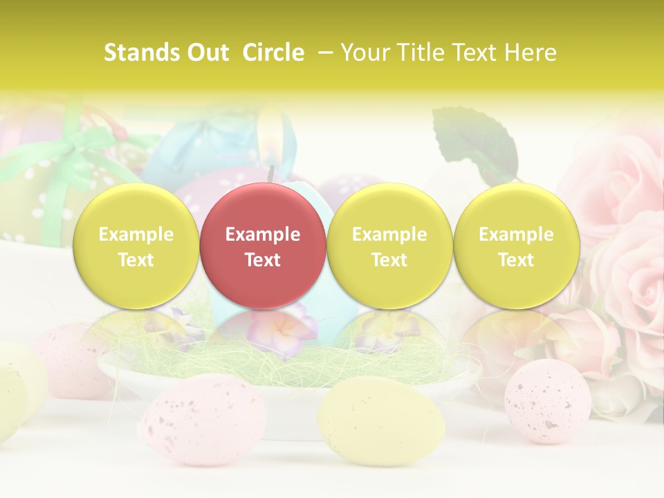 A Table Topped With Lots Of Eggs And Flowers PowerPoint Template