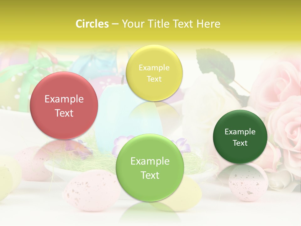 A Table Topped With Lots Of Eggs And Flowers PowerPoint Template