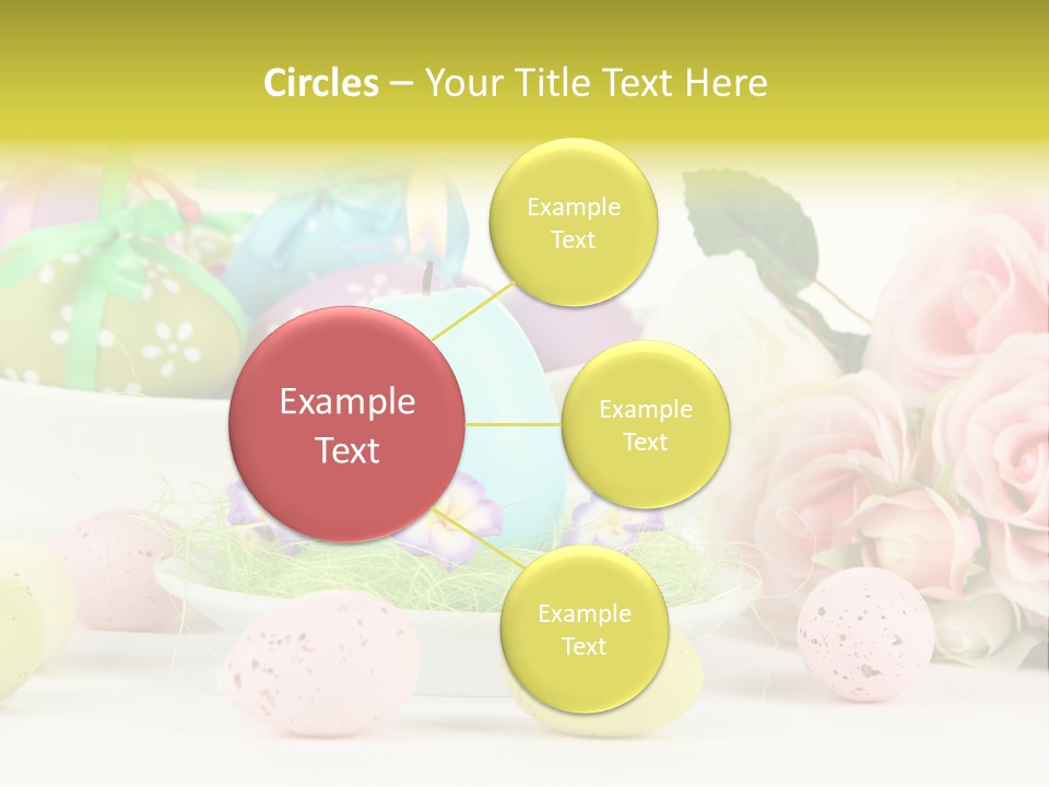 A Table Topped With Lots Of Eggs And Flowers PowerPoint Template