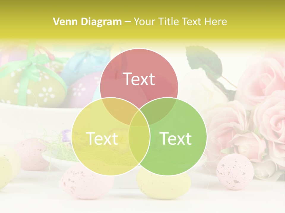A Table Topped With Lots Of Eggs And Flowers PowerPoint Template