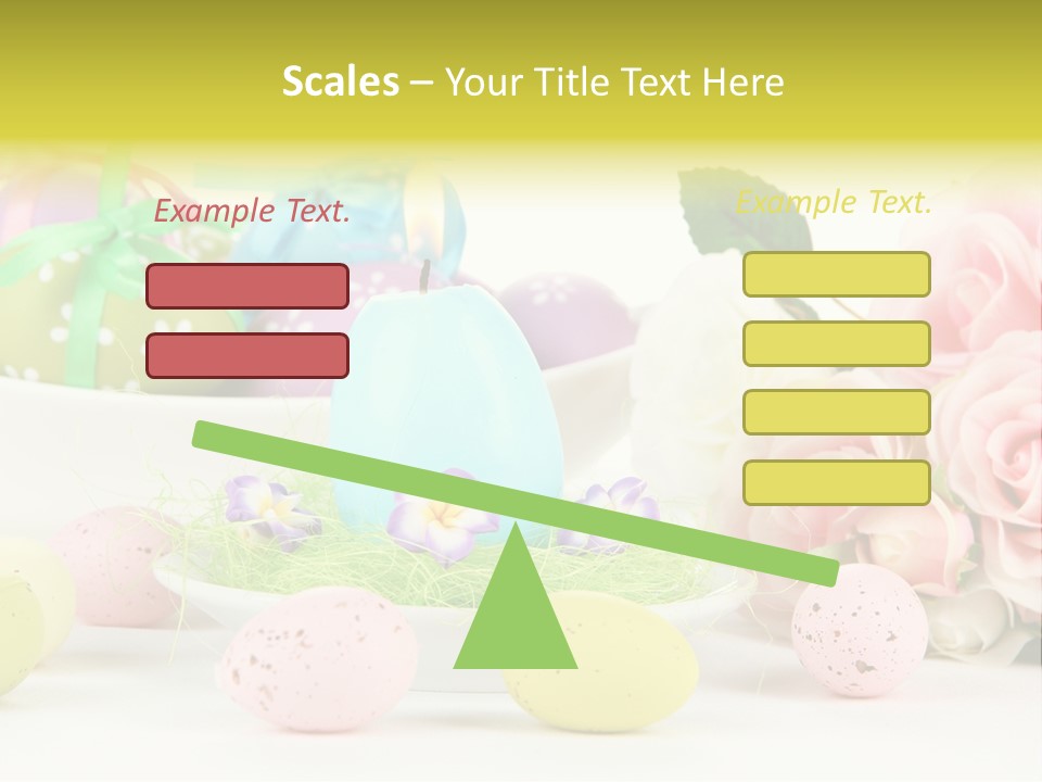 A Table Topped With Lots Of Eggs And Flowers PowerPoint Template