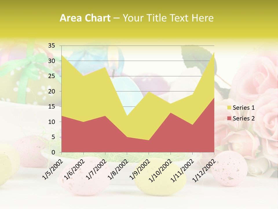 A Table Topped With Lots Of Eggs And Flowers PowerPoint Template