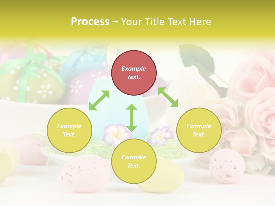 A Table Topped With Lots Of Eggs And Flowers PowerPoint Template