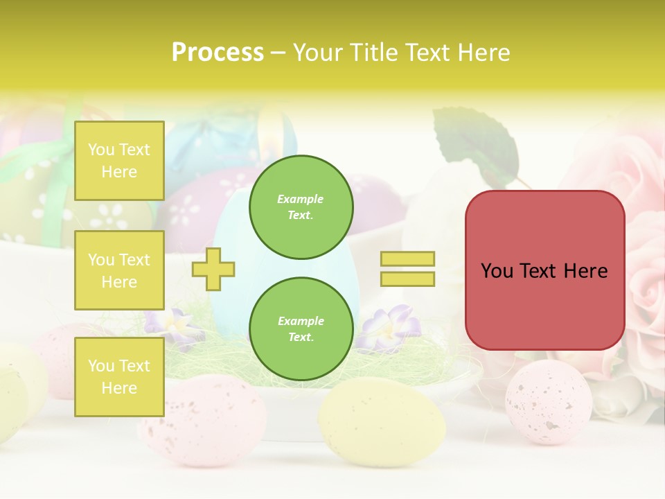 A Table Topped With Lots Of Eggs And Flowers PowerPoint Template