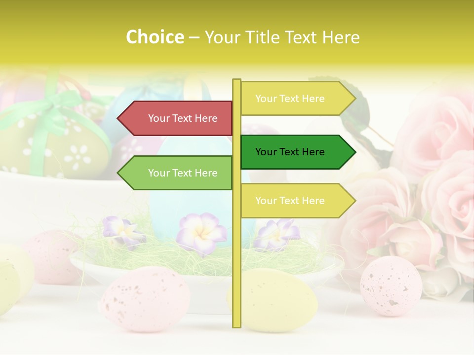 A Table Topped With Lots Of Eggs And Flowers PowerPoint Template