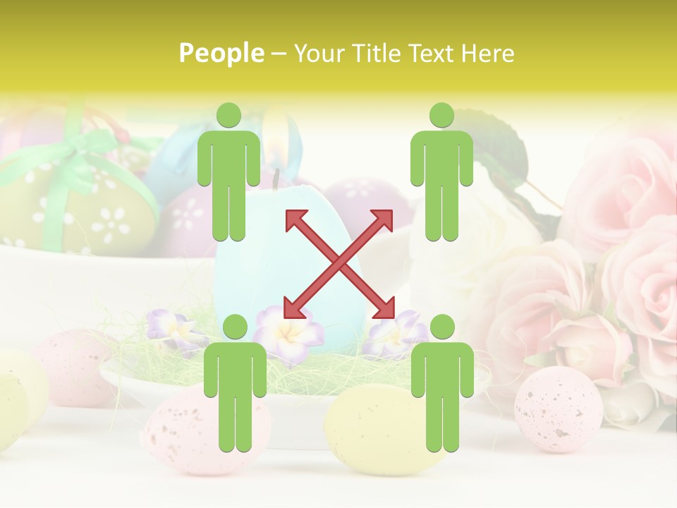 A Table Topped With Lots Of Eggs And Flowers PowerPoint Template