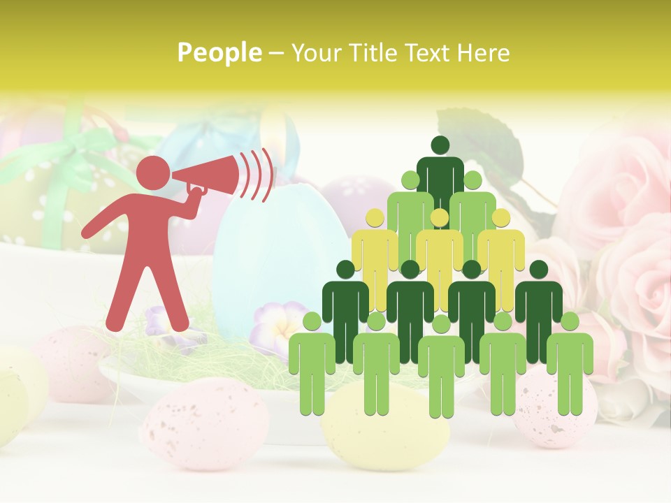 A Table Topped With Lots Of Eggs And Flowers PowerPoint Template