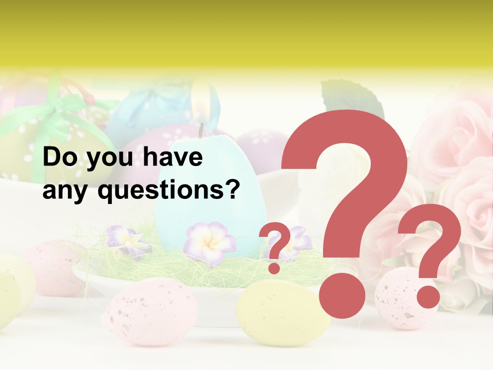 A Table Topped With Lots Of Eggs And Flowers PowerPoint Template