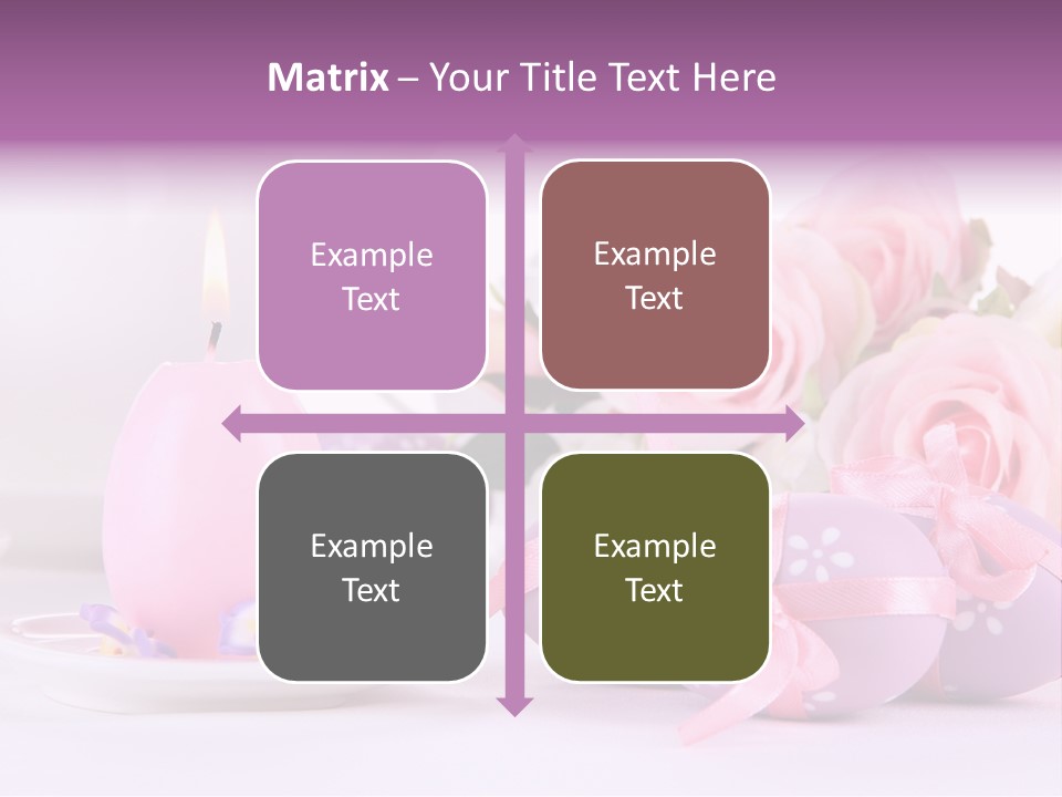 A Tea Pot And Some Pink Roses And Eggs PowerPoint Template