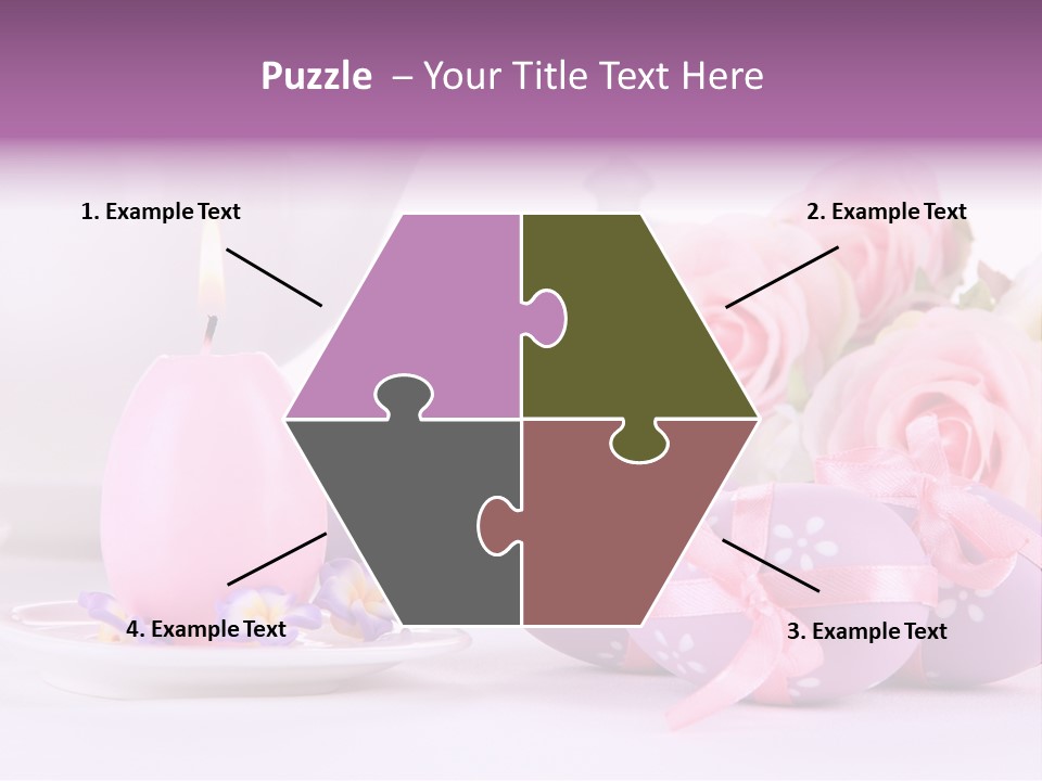 A Tea Pot And Some Pink Roses And Eggs PowerPoint Template