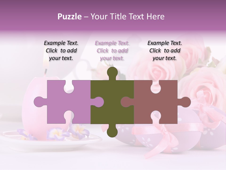 A Tea Pot And Some Pink Roses And Eggs PowerPoint Template