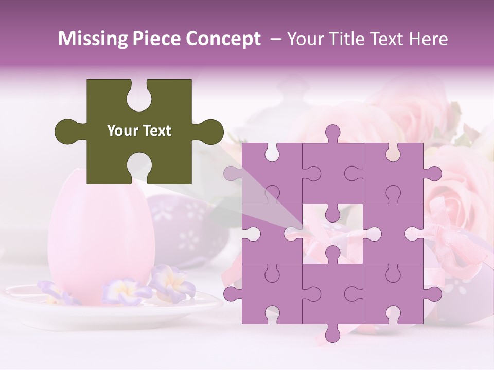 A Tea Pot And Some Pink Roses And Eggs PowerPoint Template