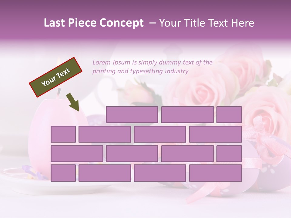 A Tea Pot And Some Pink Roses And Eggs PowerPoint Template
