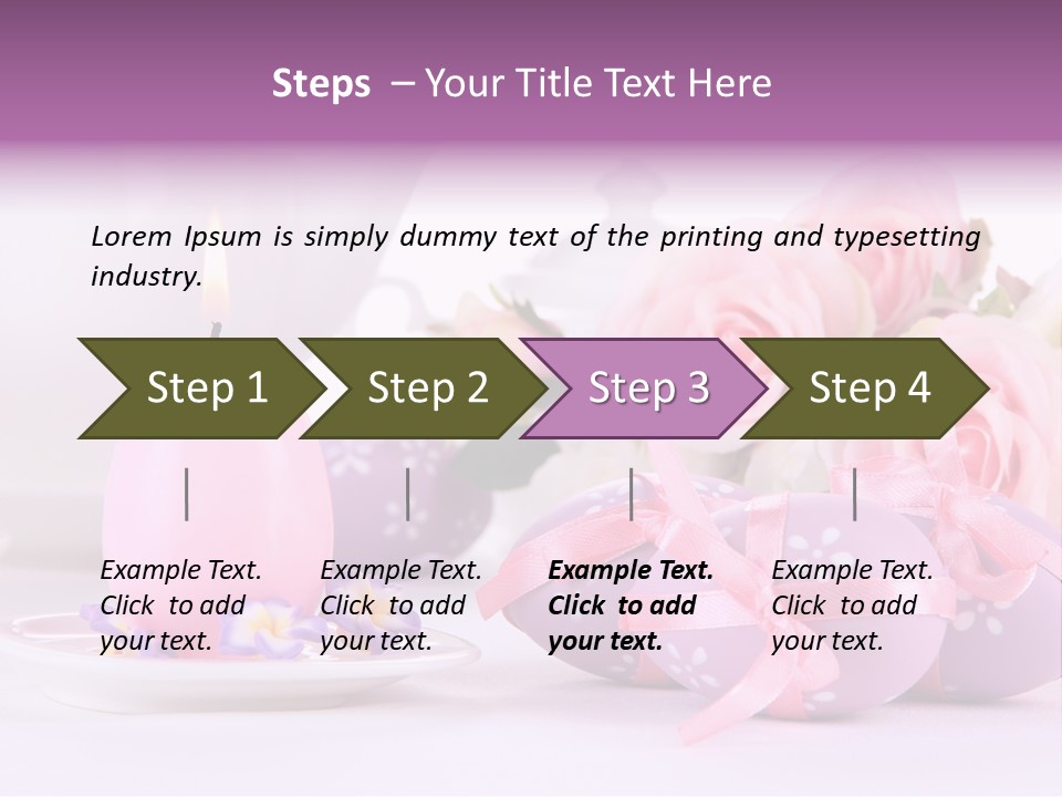A Tea Pot And Some Pink Roses And Eggs PowerPoint Template