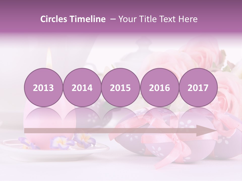 A Tea Pot And Some Pink Roses And Eggs PowerPoint Template