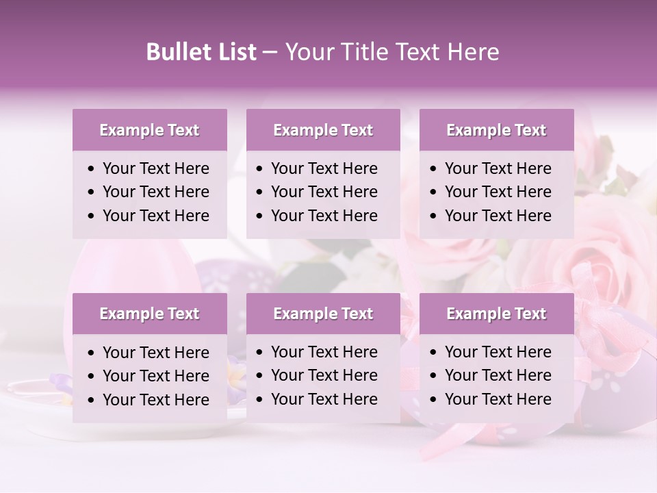 A Tea Pot And Some Pink Roses And Eggs PowerPoint Template