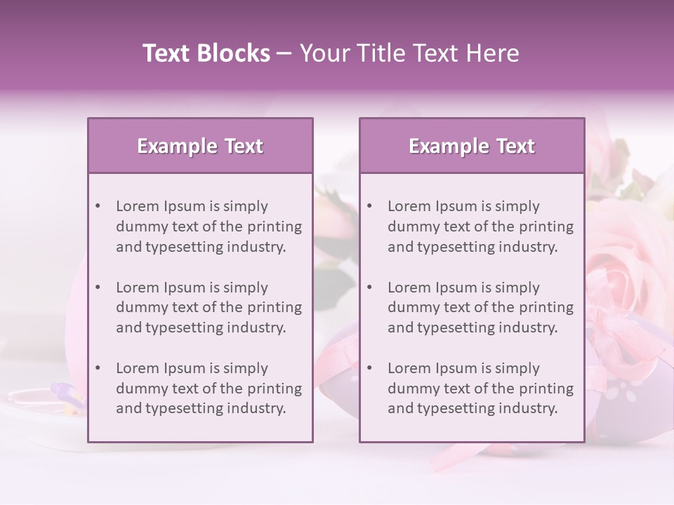 A Tea Pot And Some Pink Roses And Eggs PowerPoint Template