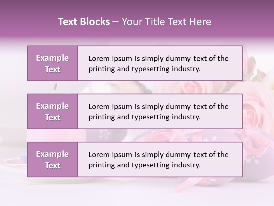 A Tea Pot And Some Pink Roses And Eggs PowerPoint Template