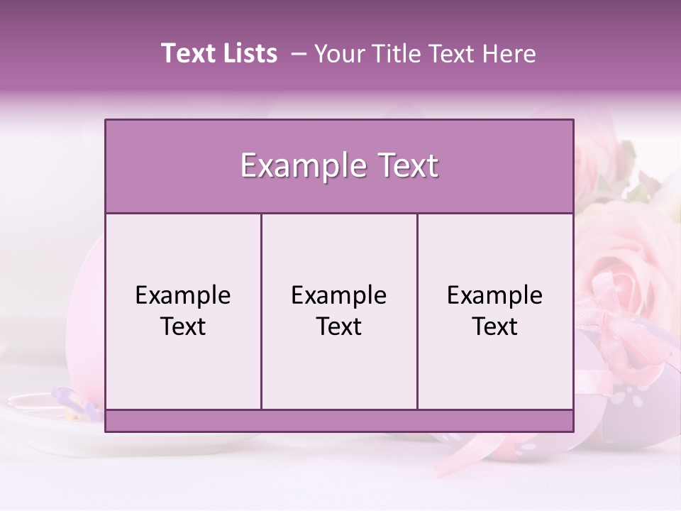 A Tea Pot And Some Pink Roses And Eggs PowerPoint Template