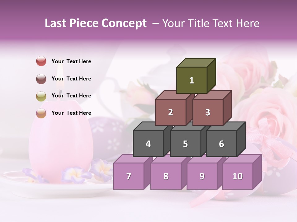 A Tea Pot And Some Pink Roses And Eggs PowerPoint Template