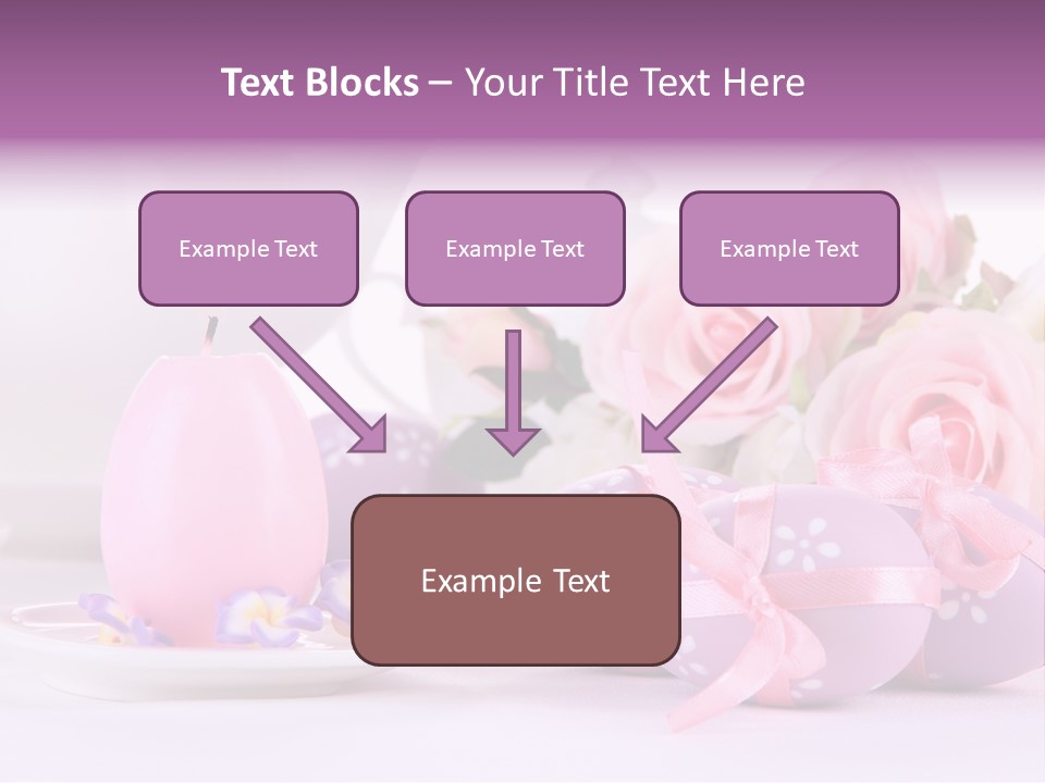 A Tea Pot And Some Pink Roses And Eggs PowerPoint Template