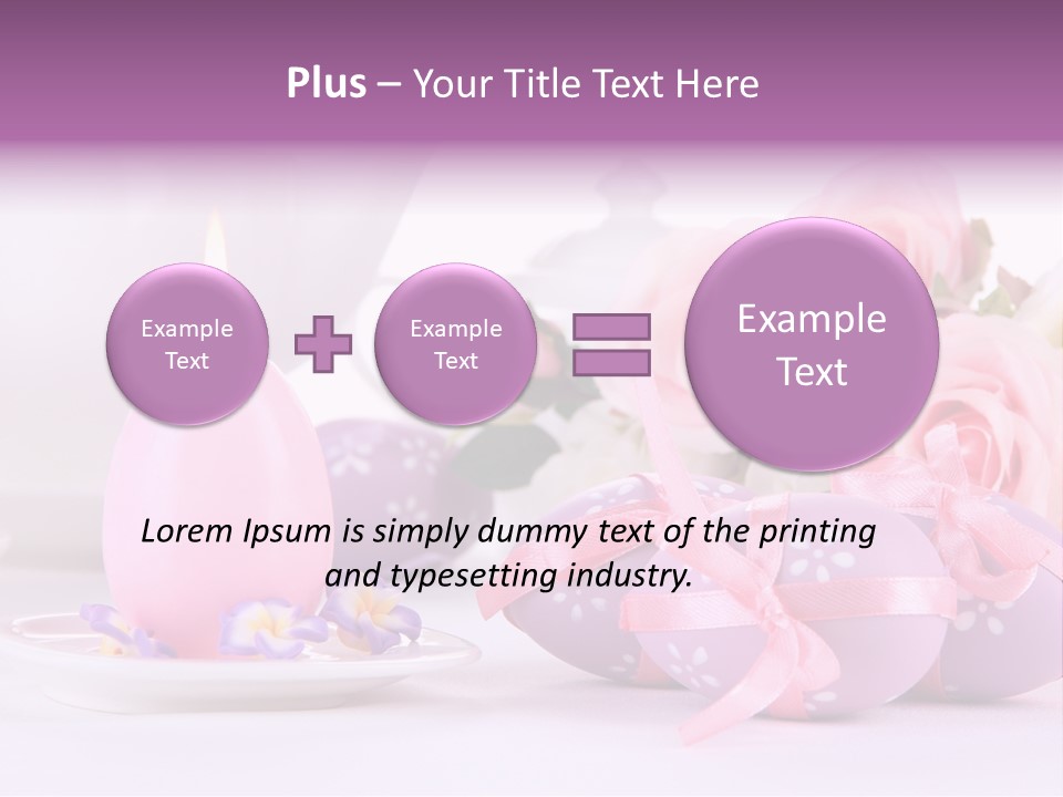 A Tea Pot And Some Pink Roses And Eggs PowerPoint Template