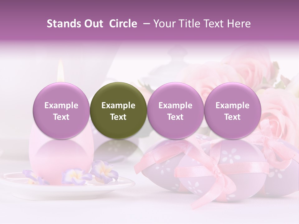 A Tea Pot And Some Pink Roses And Eggs PowerPoint Template