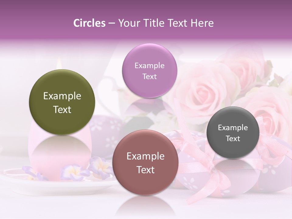 A Tea Pot And Some Pink Roses And Eggs PowerPoint Template