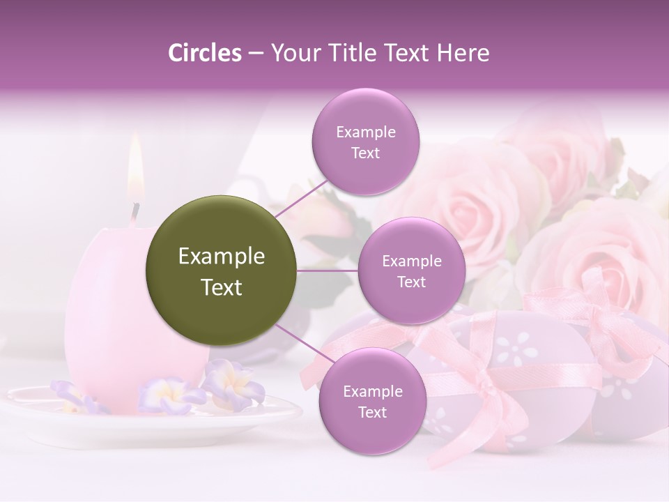 A Tea Pot And Some Pink Roses And Eggs PowerPoint Template