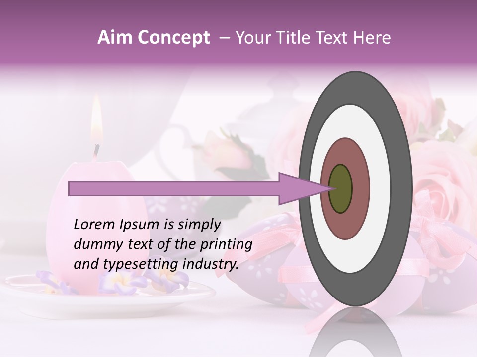 A Tea Pot And Some Pink Roses And Eggs PowerPoint Template