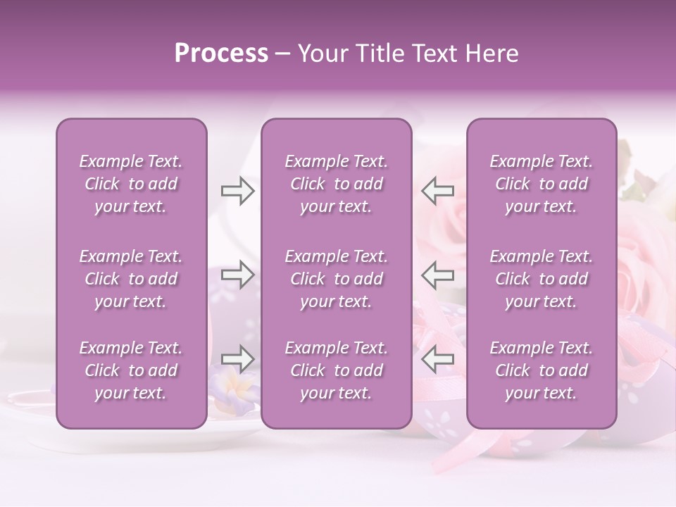 A Tea Pot And Some Pink Roses And Eggs PowerPoint Template