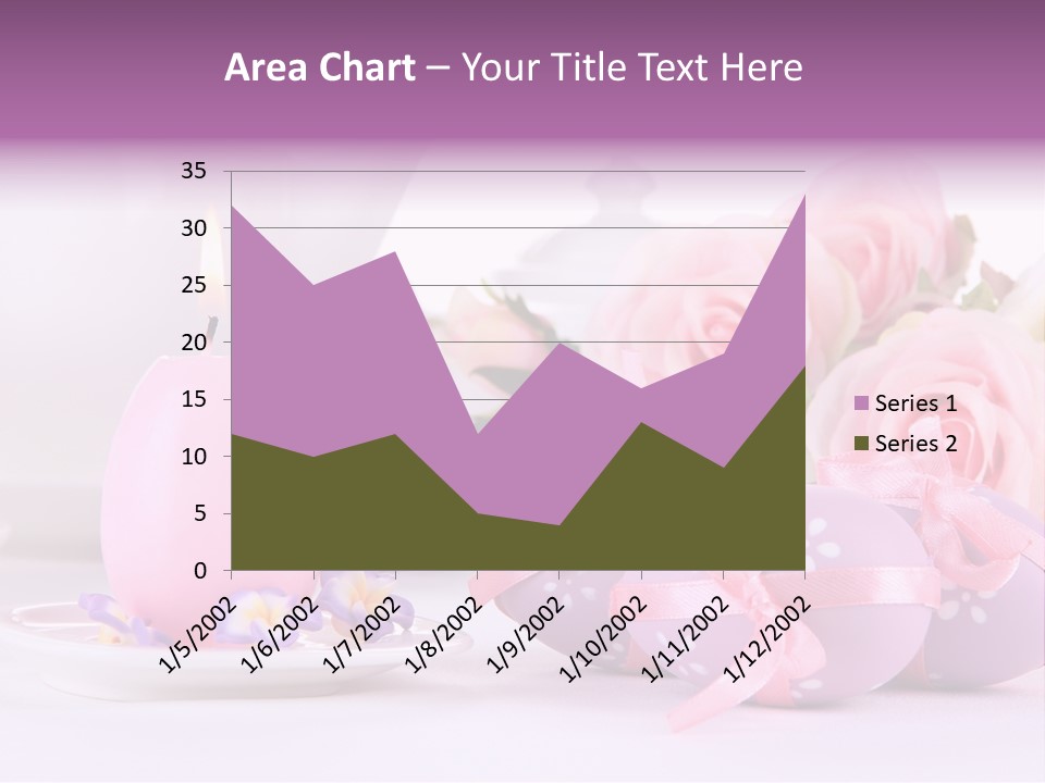 A Tea Pot And Some Pink Roses And Eggs PowerPoint Template