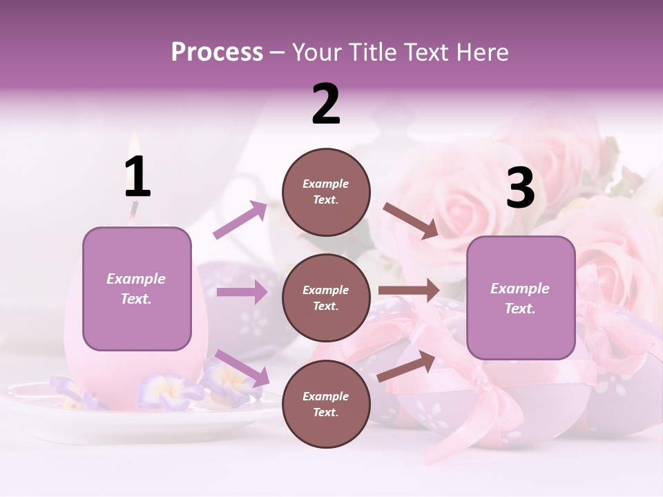 A Tea Pot And Some Pink Roses And Eggs PowerPoint Template