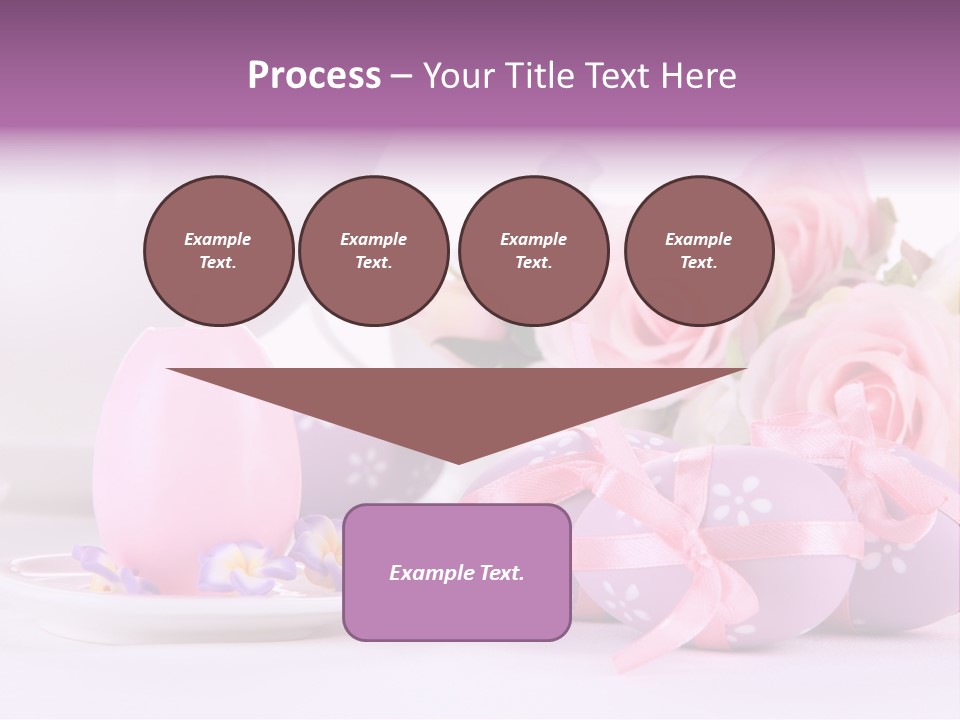 A Tea Pot And Some Pink Roses And Eggs PowerPoint Template