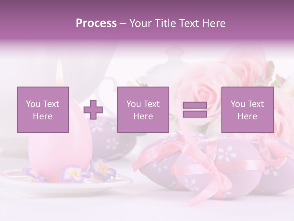 A Tea Pot And Some Pink Roses And Eggs PowerPoint Template