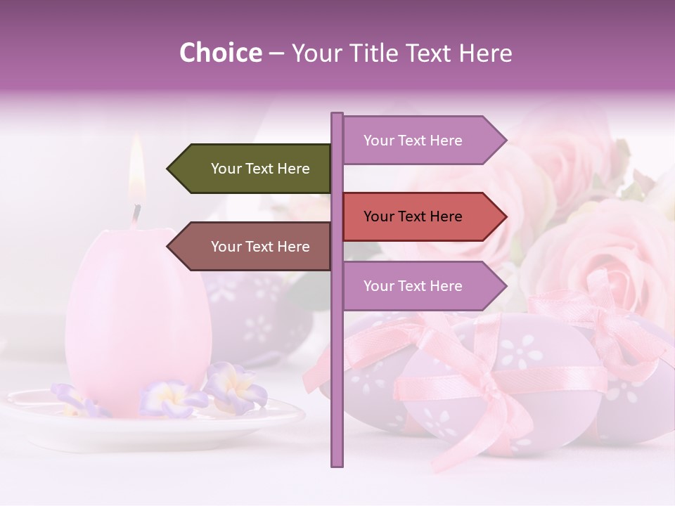 A Tea Pot And Some Pink Roses And Eggs PowerPoint Template
