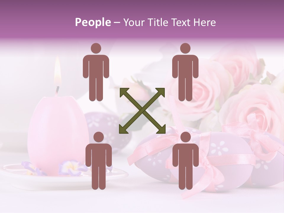 A Tea Pot And Some Pink Roses And Eggs PowerPoint Template
