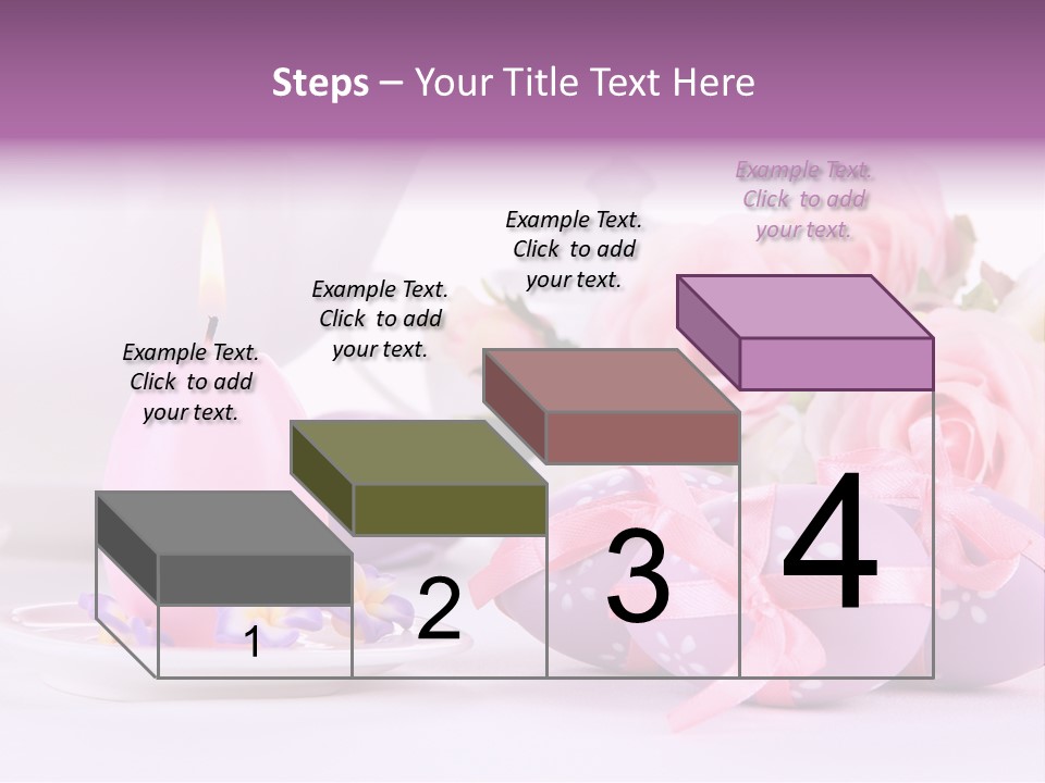 A Tea Pot And Some Pink Roses And Eggs PowerPoint Template