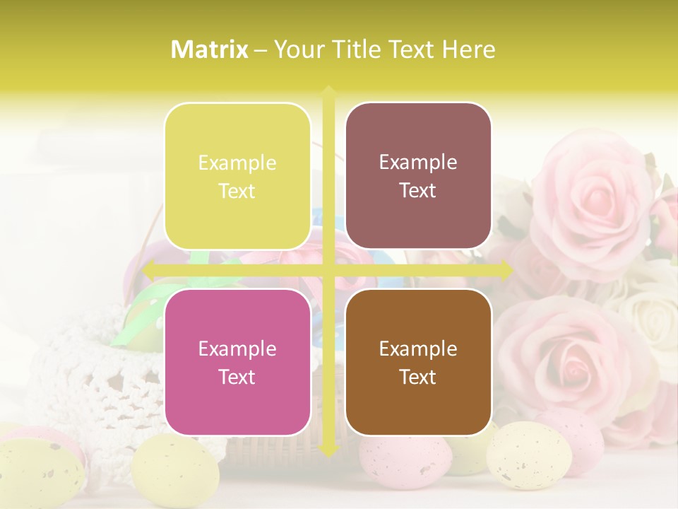 A Teapot With Flowers And Eggs On A Table PowerPoint Template