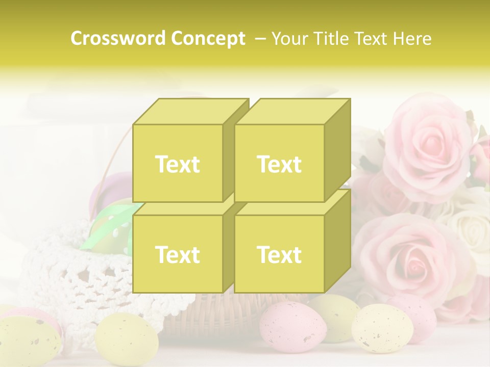 A Teapot With Flowers And Eggs On A Table PowerPoint Template