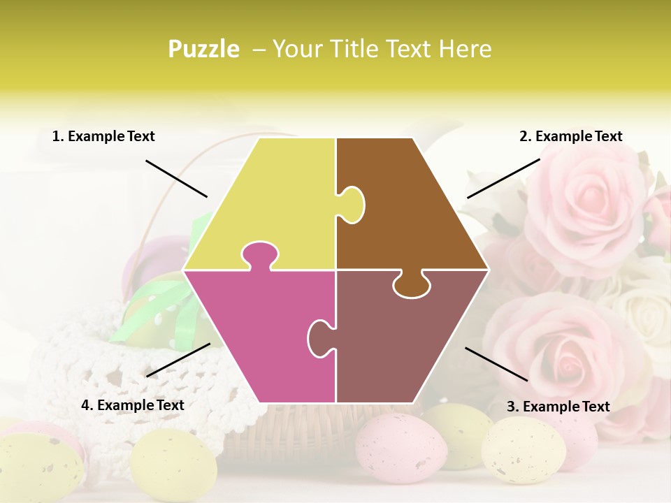 A Teapot With Flowers And Eggs On A Table PowerPoint Template