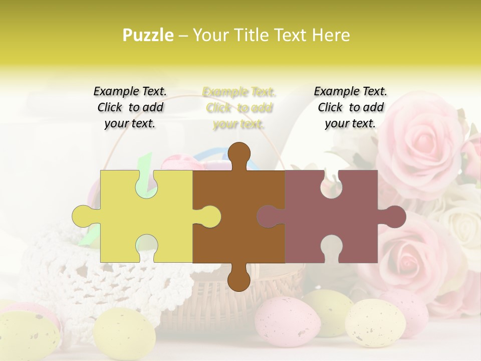 A Teapot With Flowers And Eggs On A Table PowerPoint Template