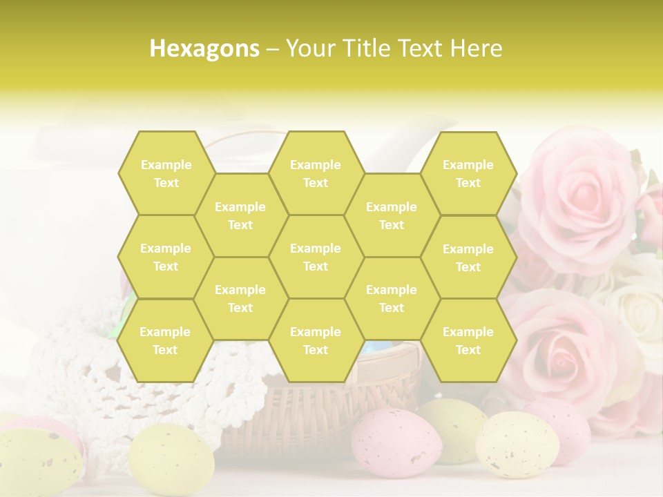 A Teapot With Flowers And Eggs On A Table PowerPoint Template