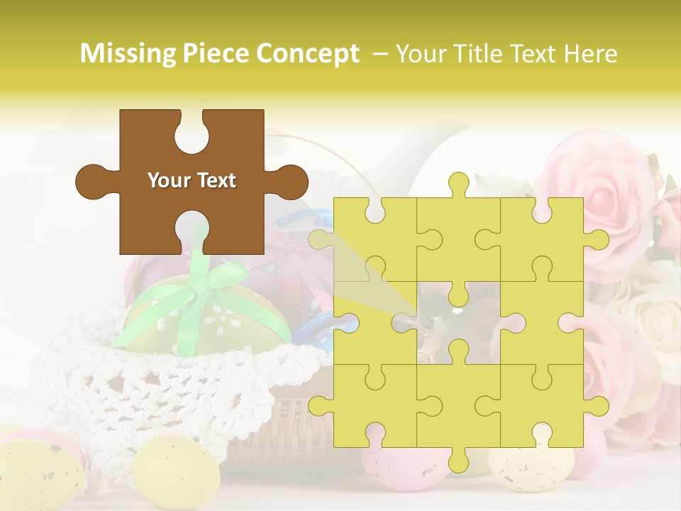 A Teapot With Flowers And Eggs On A Table PowerPoint Template