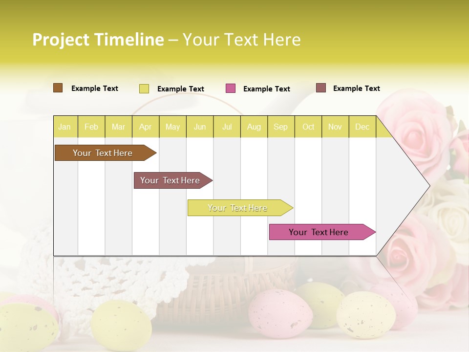 A Teapot With Flowers And Eggs On A Table PowerPoint Template