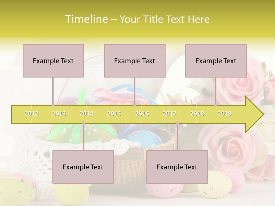 A Teapot With Flowers And Eggs On A Table PowerPoint Template